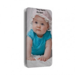 Etui rabattable portefeuille personnalisé pour Sony Xperia M4 Aqua