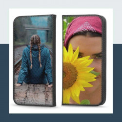 Etui rabattable personnalisé recto verso pour Wiko Power U20