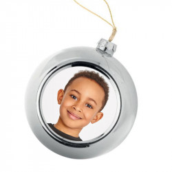 Boule de Noël personnalisée argentée