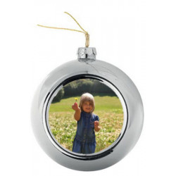 Boule de Noel personnalisée argentée