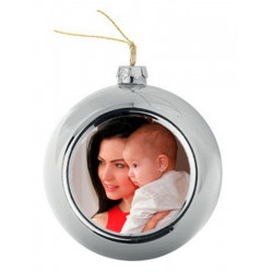Boule de Noel personnalisée argentée