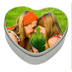 Boite à cadeau / bonbon coeur personnalisée en aluminium