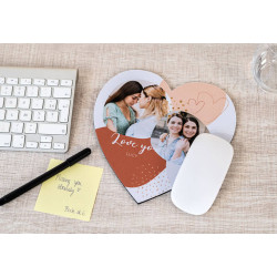 Tapis de souris en coeur à personnaliser