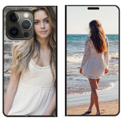 Etui iPhone 15 Pro rabattable personnalisé recto verso