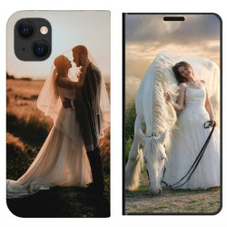 Etui iPhone 15 Plus rabattable personnalisé recto verso