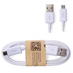 Câble micro usb blanc pour smartphone