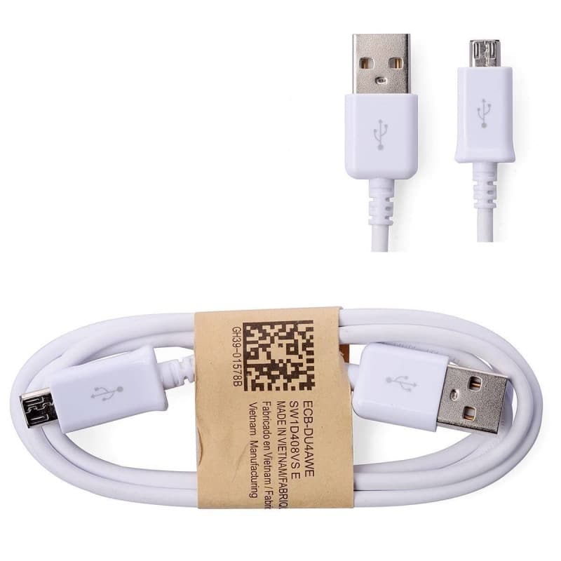 Câble micro usb blanc pour smartphone