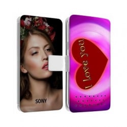 Etui rabattable personnalisé recto verso pour Sony Xperia Z3 Compact mini