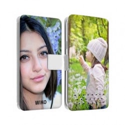 Etui rabattable personnalisé recto verso pour wiko Highway 4g
