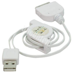 CABLE USB RÉTRACTABLE pour iPhone 3,4, iPod touch 2,3,4 et iPad 1,2,3