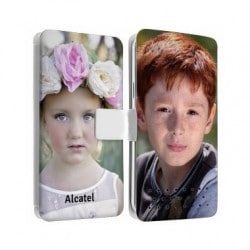 Etui rabattable personnalisé recto verso pour Alcatel pixi 4