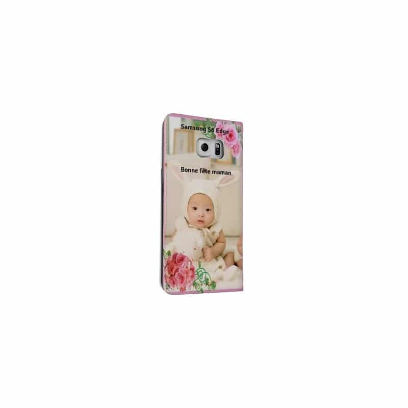 Etui rabattable portefeuille personnalisé pour Samsung Galaxy S6 Edge à l'aide d'une photo Etui rabattable portefeuille personnalisé pour Samsung Galaxy S6 Edge à l'aide d'une photo