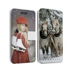Etui rabattable personnalisé recto verso pour asus zenfone 3 max