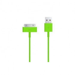 CABLE USB de couleur verte pour iPhone 3, 3gs, 4, 4S et iPod touch 2, 3, 4 et iPad 1, 2, 3