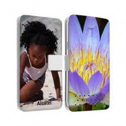Etui rabattable personnalisé recto verso pour alcatel A5