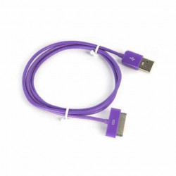 CABLE USB de couleur mauve pour iPhone 3, 3gs, 4, 4S et iPod touch 2, 3, 4 et iPad 1, 2, 3