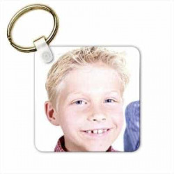 Porte clés carré personnalisable en bois