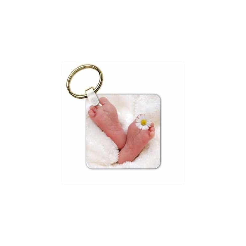 Porte clés carré personnalisable en bois