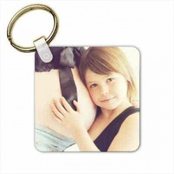 Porte clés carré personnalisable en bois