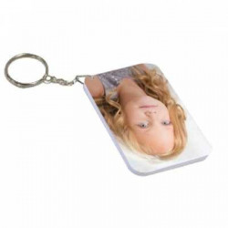 Porte clés carré personnalisable en bois