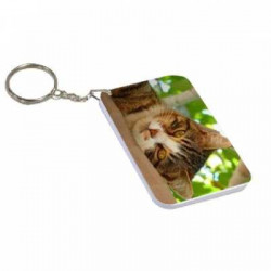 Porte clés carré personnalisable en bois