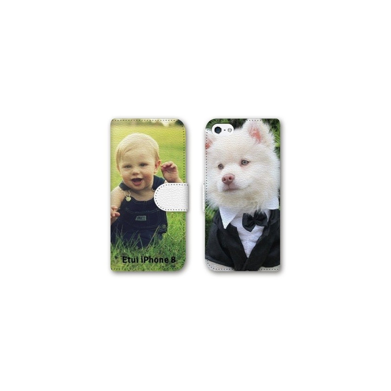 Etui rabattable personnalisé RECTO VERSO pour iPhone 8 à l'aide d'une photo Etui rabattable personnalisé RECTO VERSO pour iPhone 8 à l'aide d'une photo