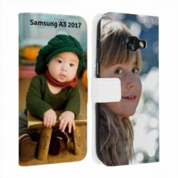 Etui rabattable personnalisé recto verso pour samsung galaxy A3 2017