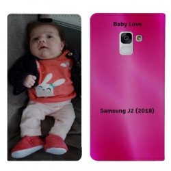 Etui rabattable portefeuille personnalisé pour Samsung Galaxy J2 (2018)