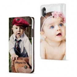 Etui rabattable personnalisé portefeuille RECTO VERSO pour iPhone Xs à l'aide d'une photo