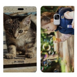 Etui rabattable portefeuille personnalisé pour Samsung Galaxy J4 2018