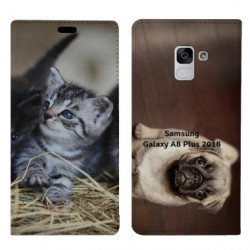 Etui rabattable portefeuille personnalisé pour Samsung Galaxy A8 PLUS 2018