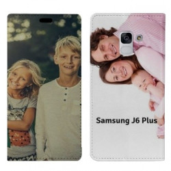Etui rabattable personnalisé recto verso pour Samsung Galaxy J6 Plus