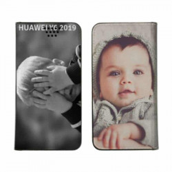 Etui rabattable personnalisé recto verso pour huawei Y6 2019