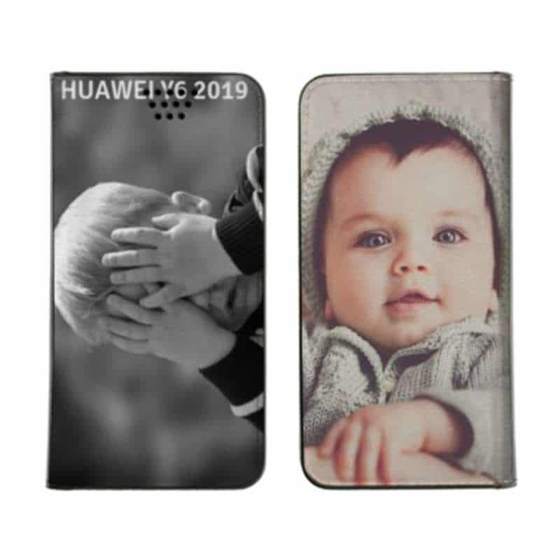 Etui rabattable personnalisé recto verso pour huawei Y6 2019 Etui rabattable personnalisé recto verso pour huawei Y6 2019