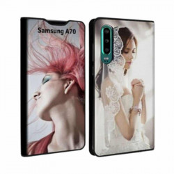 Etui rabattable portefeuille personnalisé pour Samsung Galaxy A70