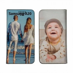 Etui rabattable personnalisé recto verso pour Samsung Galaxy A20