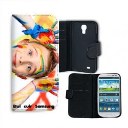 Etui rabattable portefeuille personnalisé pour Samsung Galaxy S4 à l'aide d'une photo
