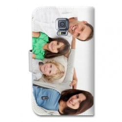 Etui rabattable portefeuille personnalisé pour Samsung Galaxy S5 mini à l'aide d'une photo