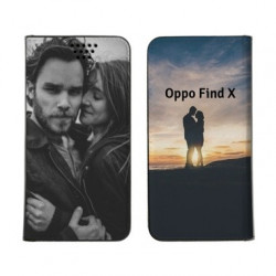 Etui rabattable personnalisé recto verso pour Oppo FIND X