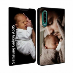 Etui rabattable portefeuille personnalisé Samsung Galaxy A50s