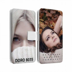 Etui rabattable personnalisé recto verso pour DORO 8035
