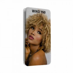 Etui rabattable portefeuille personnalisé pour wiko y60 à l'aide d'une photo