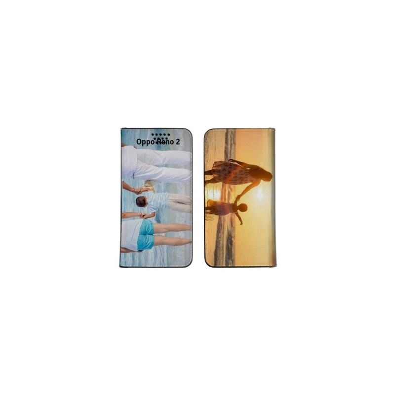 Etui rabattable personnalisé portefeuille RECTO VERSO pour Oppo Reno 2 Etui rabattable personnalisé portefeuille RECTO VERSO pour Oppo Reno 2