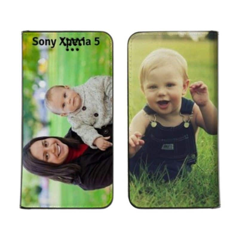 Etui rabattable personnalisé recto verso pour sony xperia 5 Etui rabattable personnalisé recto verso pour sony xperia 5