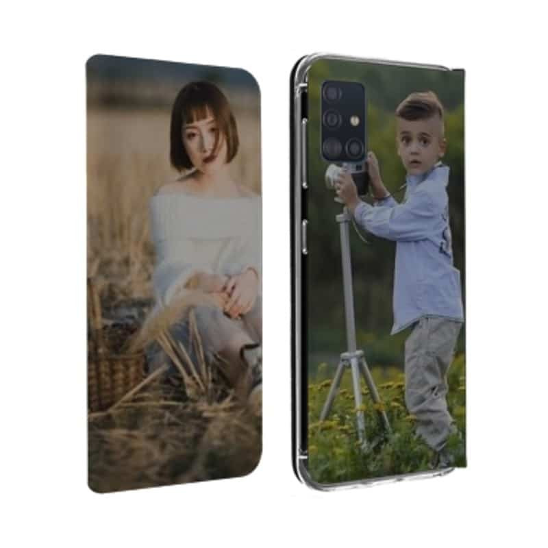Etui rabattable portefeuille personnalisé pour Samsung Galaxy A71